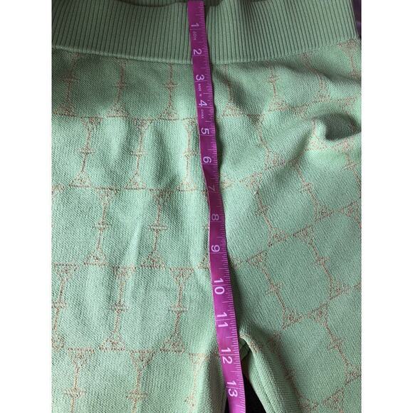 Retrofete Sweater Shorts Metallic Geometric Print  Pull On Green NWT Size XS - Picture 8 of 10